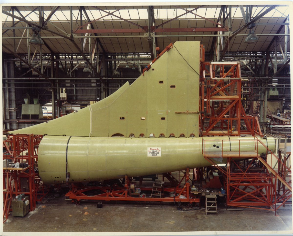Did you know that 30% of all Concordes were assembled at Brooklands? The nose and forward fuselage, rear fuselage and tail sections were all assembled in Weybridge before being sent to Filton &amp; Toulouse for final assembly! #factfriday #avgeeks #Concorde