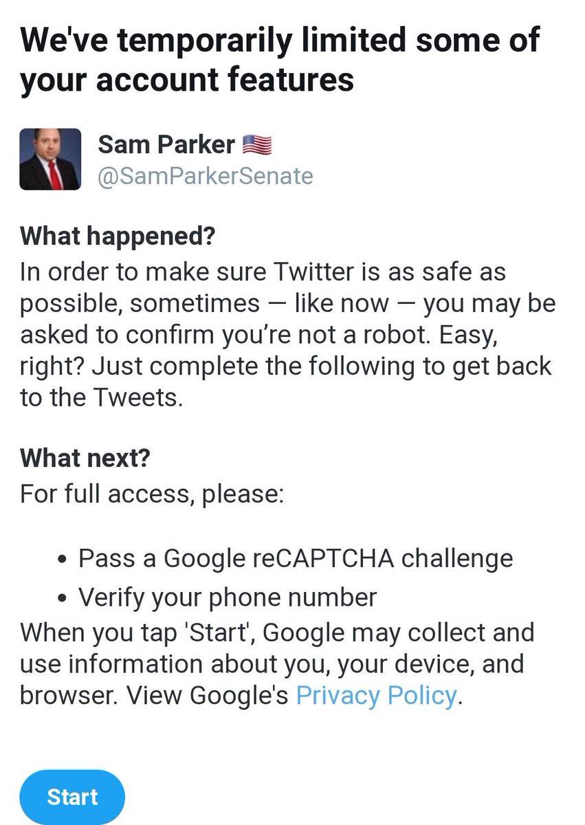 38. More crap by twitter! They suspended my account to "make sure I'm not a robot"--even though I just went through a lengthy verification process a few weeks ago! Furthermore, I was sleeping & not even tweeting when they said my account displayed suspicious activity! 