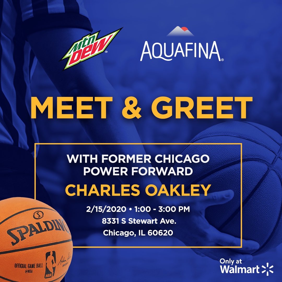 Join me at <a href="/Walmart/">Walmart</a> in Chicago, IL with <a href="/aquafina/">Aquafina</a> and <a href="/mountaindew/">Mountain Dew®</a> for an <a href="/NBAAllStar/">#NBAAllStar</a> event. I will be signing autographs from 1PM – 3PM on 2/15. Stop by for an autograph, free samples and fun #NBAAllStar games!