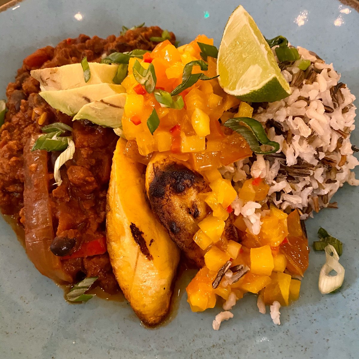 Super tasty Black Bean Chilli with Plantain (at <a href="/The_GalleryCafe/">The Gallery Cafe</a> in Cambridge Heath, Greater London) swarmapp.com/c/jQvwMdJNinP