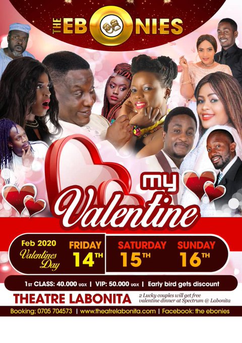 iTicketsUg's tweet photo. Ask your man to bring you to the Ebonies Valentine's Show, "My Valentine", Don't let him lie to you that he has gone to fight. #LocustsInUganda 
Get your tickets from the Instant Tickets App on Google play store https://t.co/EQAfsrjx8H and the App store 
https://t.co/IHKP8rLqKg https://t.co/9O0Z6HacIB