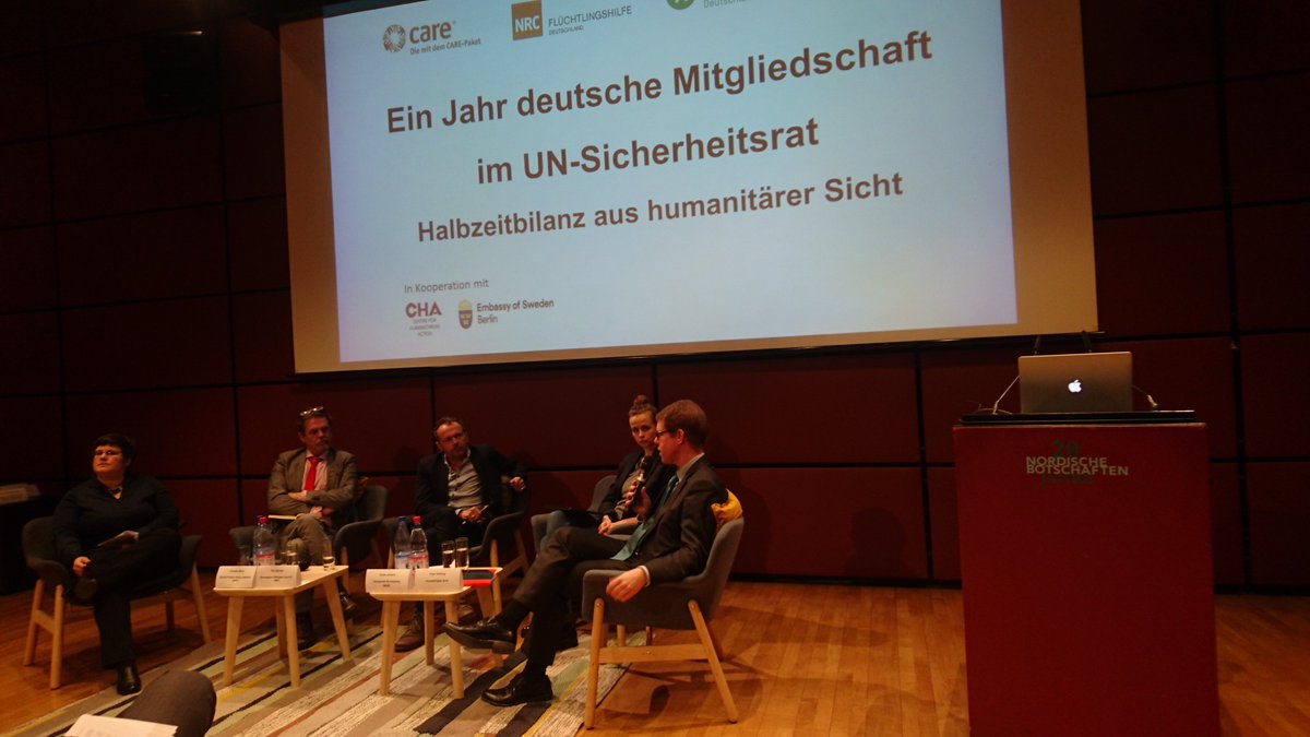 Haben heute auf Einladung der schwedischen 🇸🇪 Botschaft gemeinsam mit der Zivilgesellschaft das umfangreiche deutsche Engagement im Sicherheitsrat zu humanitären Prinzipien und Völkerrecht beleuchtet. 
#UNSCHalbzeit