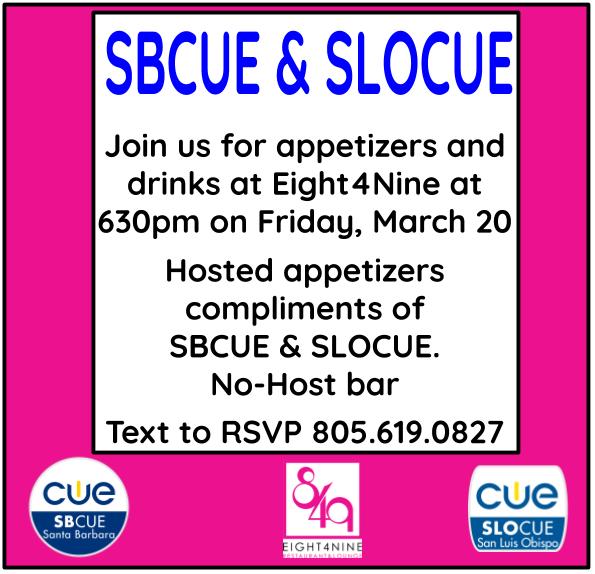 Looking forward to hosting our annual @SBCUE & @slocue social during #cue20. Please come and join us after your affiliate meeting! @cathleen_petty @pgliders @slogue89 @ajauregui88 @hce101 @JohnSDavis2 @mzuchowicz @jcorippo @johnmillerEDU @MsTadeo