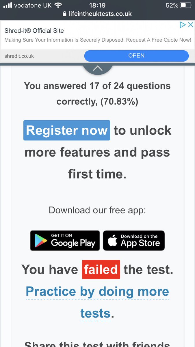 Was pretty happy with my score... how do you fail with 70%? What a joke #JusticeForMaso