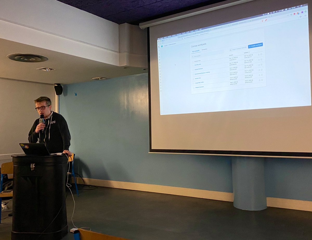 Et <a href="/EmmanuelDemey/">Emmanuel</a> sur scène pour parler de Kibana Canvas 🤗