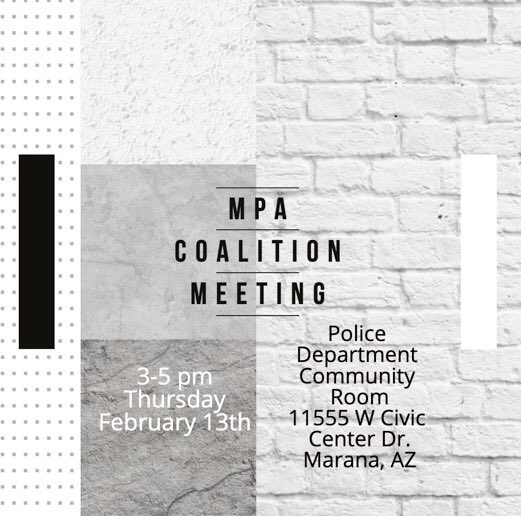 Come join us today for our coalition meeting.. Hope to see you there!! #maranaaz #mpacoalition #community