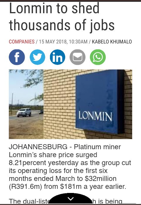 2018:*only months aftr PIC injected Billions into Lonmin"Lonmin’s ability to remain a going concern over th next 12-18 months hd material uncertainties”PIC BILLIONS gone up in smoke!Wil anyone ever b held accountable fr GEPF looting? #SONA2020