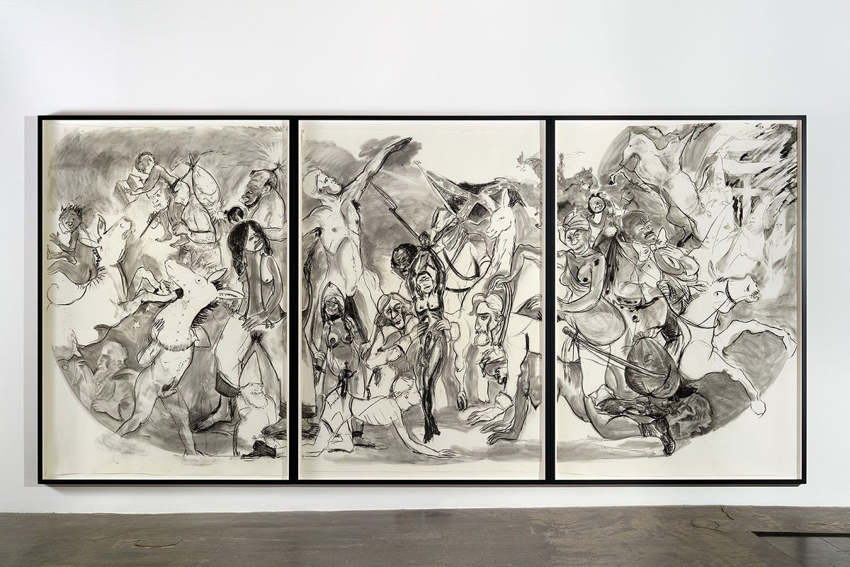 Great Art prompts Great Discussion. So let's unpack Kara Walker's provocative charcoal, 40 Acres of Mules.
Happy Black History Month! 
#blackhistorymonth
#karawalker 
hahamag.com/the-more-you-k…