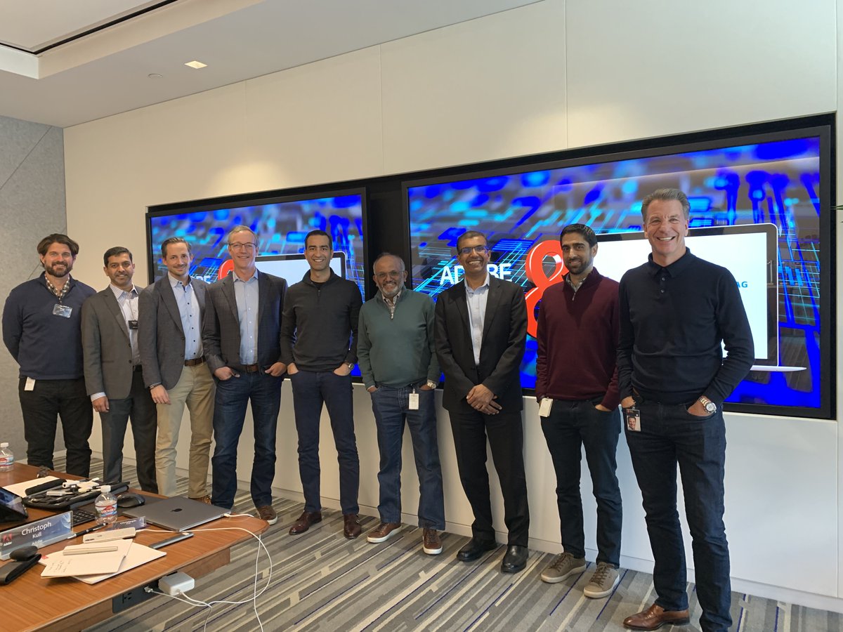 An action-packed week. Great meeting with our strategic partner <a href="/Adobe/">Adobe</a> where we discussed the progress made through #2019 and our bold plans in #2020 to bring real-Time Customer Experience to our clients w/Adobe Engagement Platform &amp; #WebMethods.io. Thank you Shantanu &amp; team.