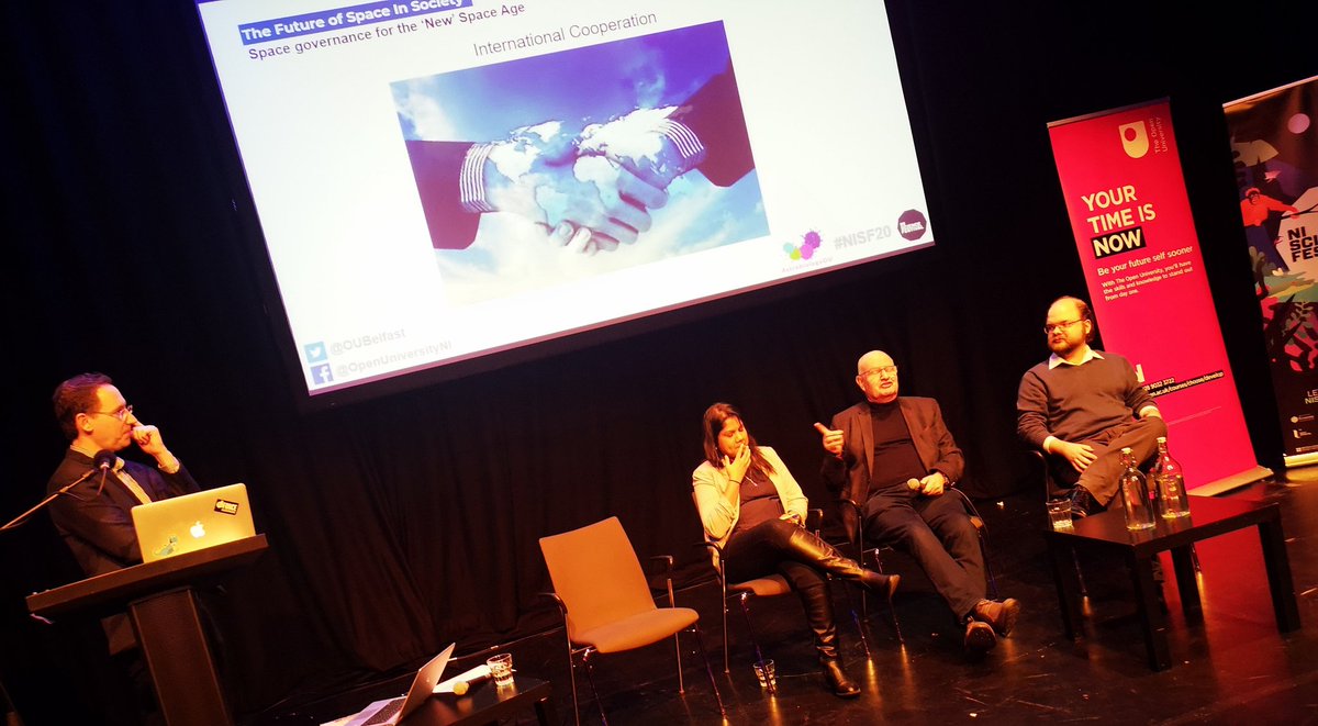 OUBelfast's tweet photo. OU academic, Dr Leslie Budd gives his insight into the future of space tourism as part of the @niscifest at @CrescentArts #NISF20 @URESG76 https://t.co/WYMmkRWmzX