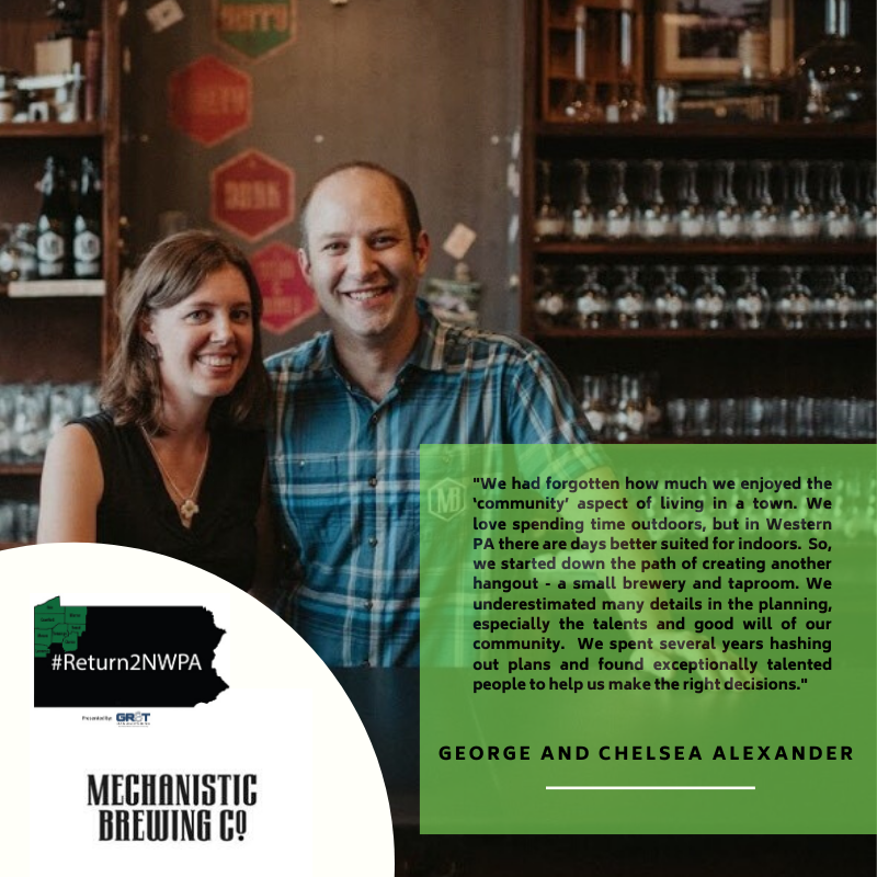 George and Chelsea Alexander tell their own #return2nwpa story of coming back to Clarion PA and opening Mechanistic Brewing Co.....

industryneedsyou.com/george-and-che…

#return2nwpa #manufacturing #careeropportunities #whatsyourstory #outdoorliving #gr8tmanufacturingpartnership