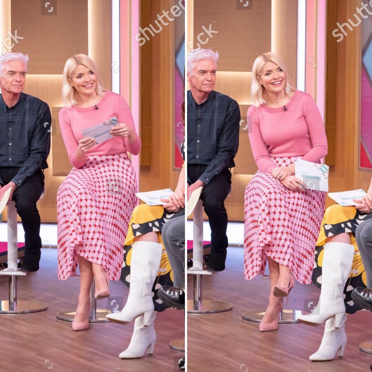 hollywillslove's tweet photo. Holly press pics from todayβs #ThisMorning. Why is pink so gorgeous on @hollywills? π #PrincessHolly ππΈπΌ https://t.co/Q8C8yQJaJa