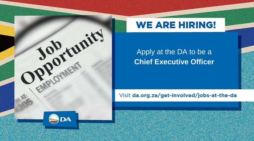 DAJOBS1's tweet photo. We are Hiring!

We encourage South Africans who share our vision of #OneSAForAll to apply for a post at the DA. Applications for our CEO position, and other opportunities, are online now at: https://t.co/9BBV2o9aWG

#Jobsearch #JobSeekers #JobOpportunity #JobSeekersSA https://t.co/FE7o31pzxG