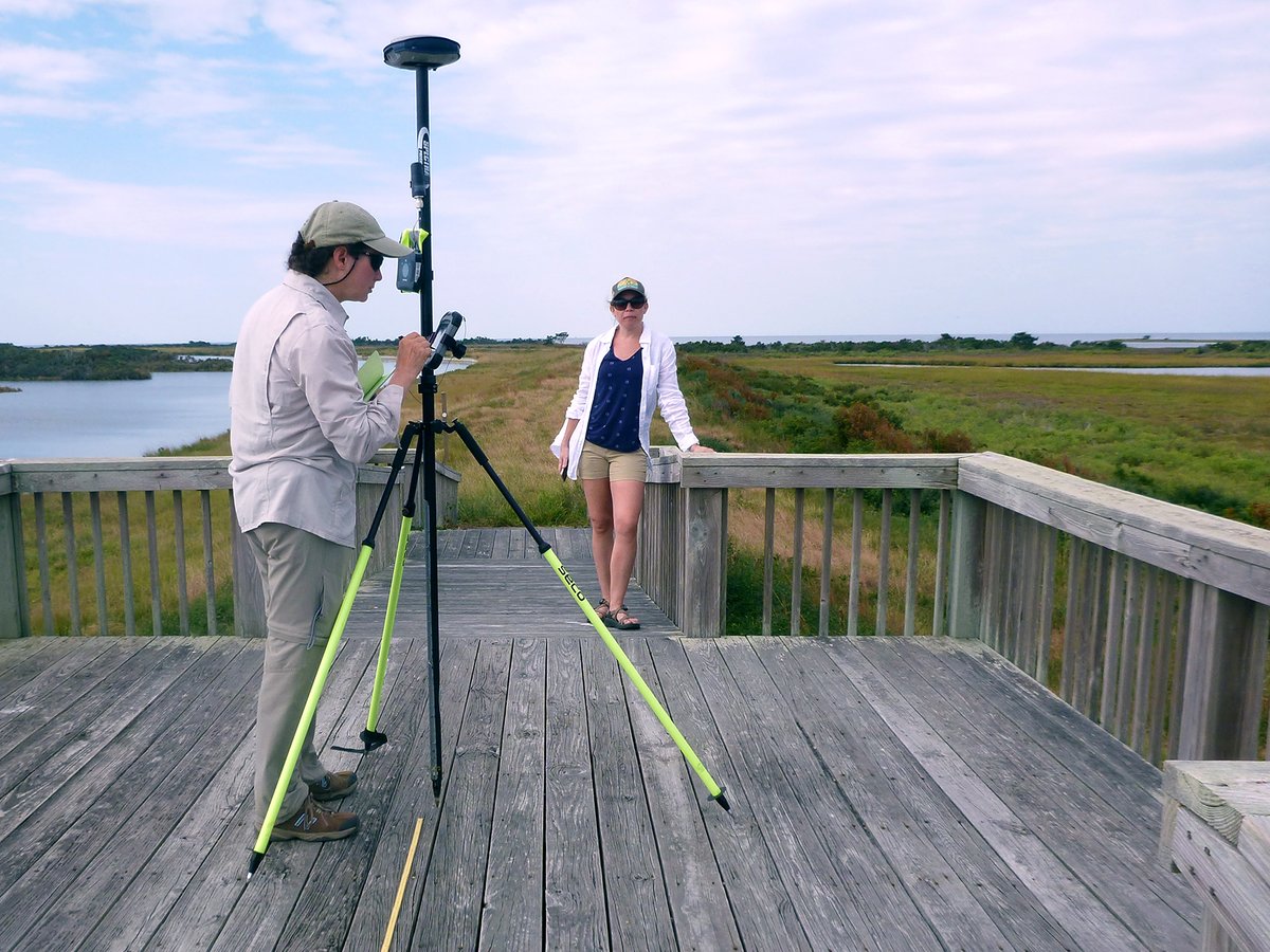 USGSCoastChange's tweet photo. For the #DUNEX project, @USGS scientists collected GPS measurements in #OuterBanks, NC after Hurricane Dorian. These data help create &amp; evaluate coastal elevation change maps, which will help scientists better understand #hurricane impacts and #coastal recovery.

#DUNEXOBX #TBT https://t.co/xPcvVX1Y5m