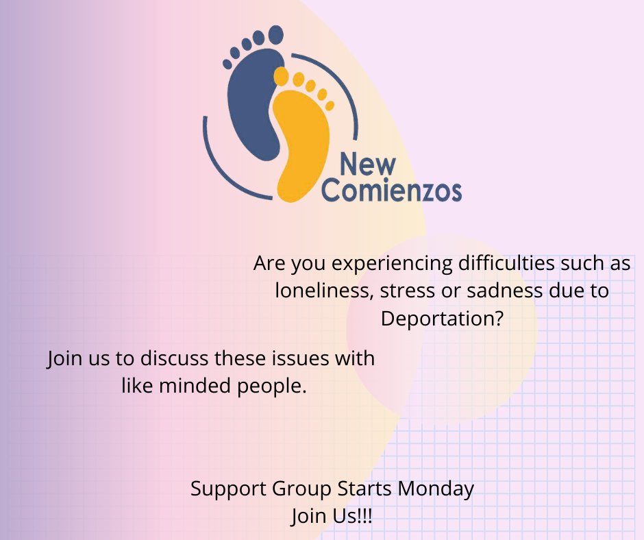NewComienzos's tweet image. Facing Depression or Sadness?
Do you miss your loved ones?

We understand what you are going through as a deportee and returnee.
#NewComienzos is here for you!

1l.ink/688MSC2

Register Today!

#HelpingOneAnother #BornReady #PassItForward #EnMéxicoTambiénHaySueños