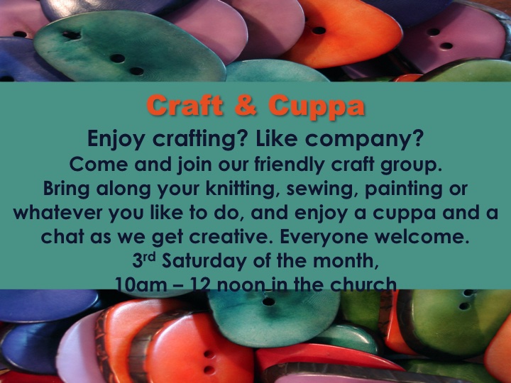 stfranbram's tweet photo. The next craft and cuppa is on 15th February 10am to noon https://t.co/ei8gRyxq5q