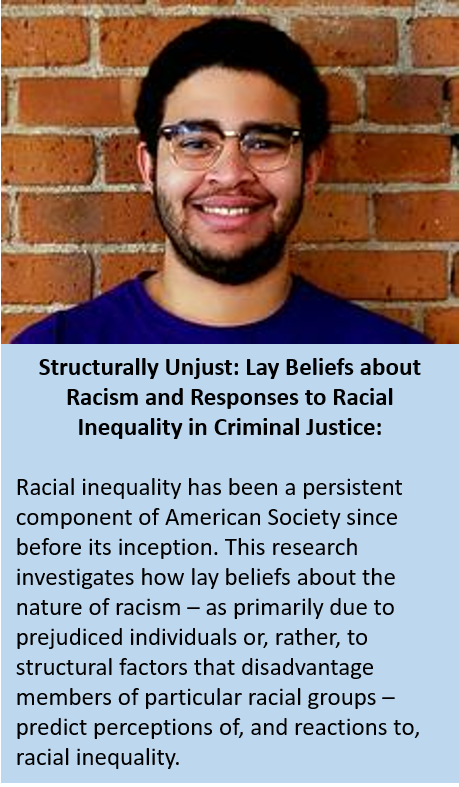 UNCPostdoc's tweet photo. Looking forward to the talk "Structurally Unjust: Lay Beliefs about Racism and Responses to Racial Inequality in Criminal Justice" by Julian Rucker tomorrow 2/14/2020 from 3:30 - 4:30 in 302 Davie Hall. #uncpostdocs please join us there if you can! @UNCPDA @UNCMinorityPost https://t.co/BwEAZaaXQC
