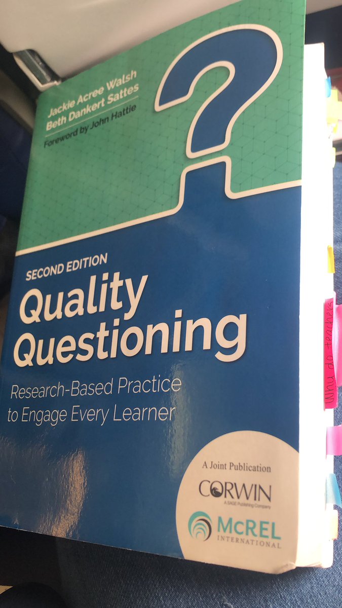 JordanWhaley115's tweet photo. Just some light reading on the plane to Minnesota. #QualityQuestions = #QualityThinkers @Question2Think #LoveToTeach #ExpandingMinds https://t.co/cvsXzrGuj1