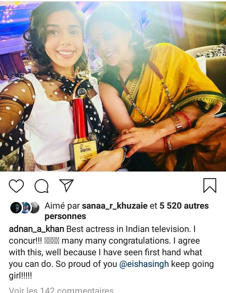 Shrenulover2's tweet photo. 🎉 another achievement for our beautiful  talented girl eishu new award for her"best actress of TV "by digital entrainment.congrat😘our precious Addy making  congrat post+saying that he is proud of her😍We  Fans are very happy proud to have u guys keep shining #ishqsubhanallah https://t.co/8ipy8Z2Lqo
