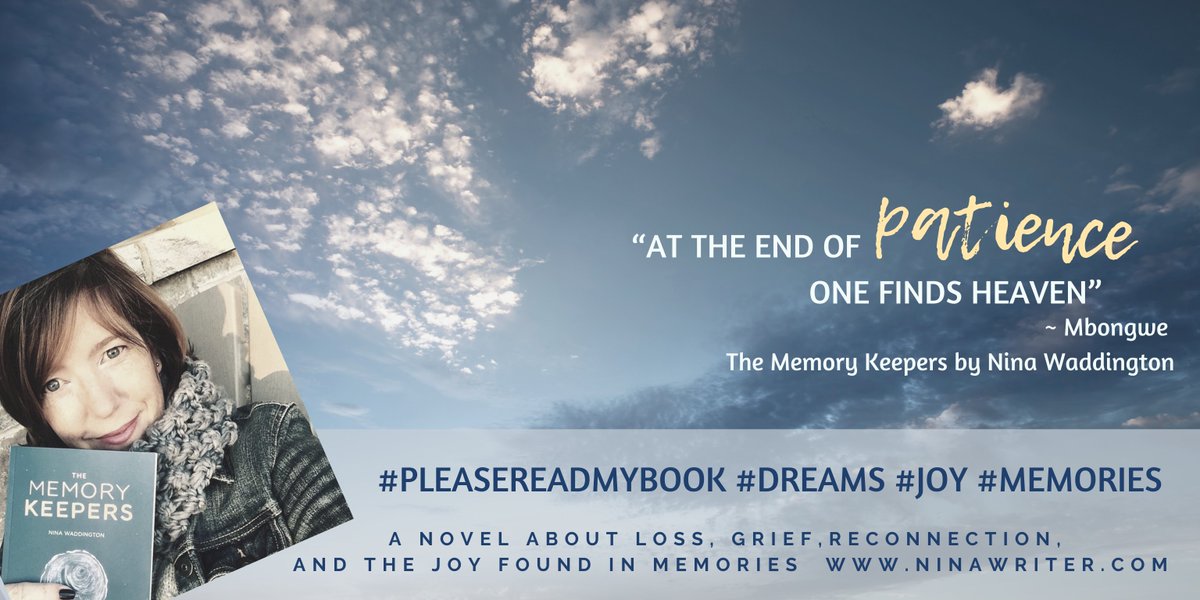 NinaWaddington's tweet photo. @ReeseW @pronounced_ing @hellosunshine @SimpsonStreet @LittleFiresHulu @ReeseW #pleasereadmybook #wontgiveup #worththeread #believe @goodreads 4.75**s "At the end of patience, one finds heaven." The Memory Keepers https://t.co/X1tyUnqIpN https://t.co/lSKhGrQjzS