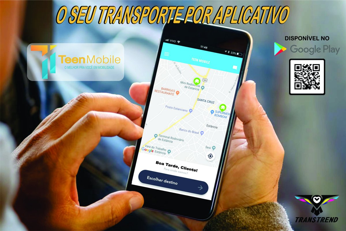 melo_digital's tweet photo. Em Estância agora tem o TEEN MOBILE, o seu aplicativo de transporte urbano.

Baixe agora e experimente um serviço de qualidade com segurança e preço justo.

https://t.co/GJofxjtY5F https://t.co/2Gzn2NmrHw