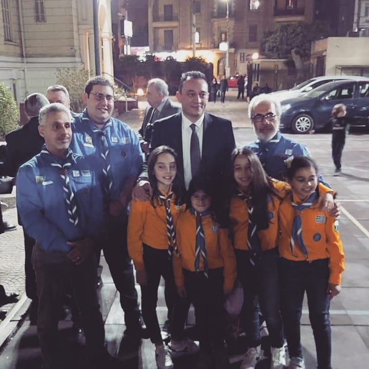 GreScoutsAbroad's tweet photo. Ελληνικό τετράγωνο Καΐρου,κοπή βασιλόπιτας,υπο αιγίδα Ελληνικής Κοινότητας Καΐρου,παρουσία Πατριάρχη Αλεξανδρείας κ.κ.ΘεοδωρουΒ',Υφυπουργού Εξωτερικών @KostasVlasis & προέδρου @ekkairo Χ.Καβαλή.Οι Πρόσκοποι ήταν εκεί! #GineProskopos #Greeks_Abroad #GreScoutsAbroad #ScoutsofGreece https://t.co/irMvsOjG8z