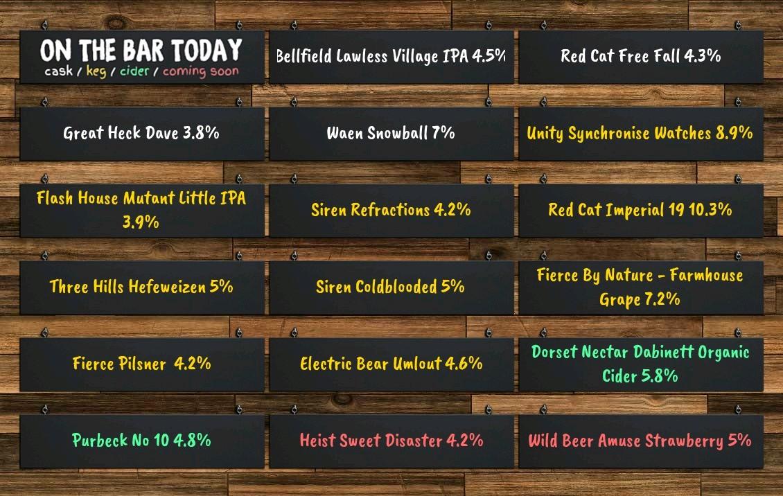 Thirsty Thursday is here On the bar today! Beer Board: goo.gl/g9kvqt @TheBellfield @RedCatBrewing @GreatHeckBrew @SuetheBrew @unitybrewingco @FlashHouseBrew @SirenCraftBrew @ED_CAMRA #RealAleFinder #alehailale #ThirstyThursday
