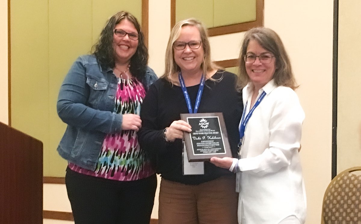 UCFCCIE's tweet photo. ✔️ Group practice
✔️ Training
✔️ Research
Viki Kelchner, assistant professor of counselor education, excels at all three in the counseling profession! Congratulations on receiving the 2020 #ASGW Group Work Practice Award from the Association for Specialists in Group Work. ⚡🔛 https://t.co/eINvtIaZTe