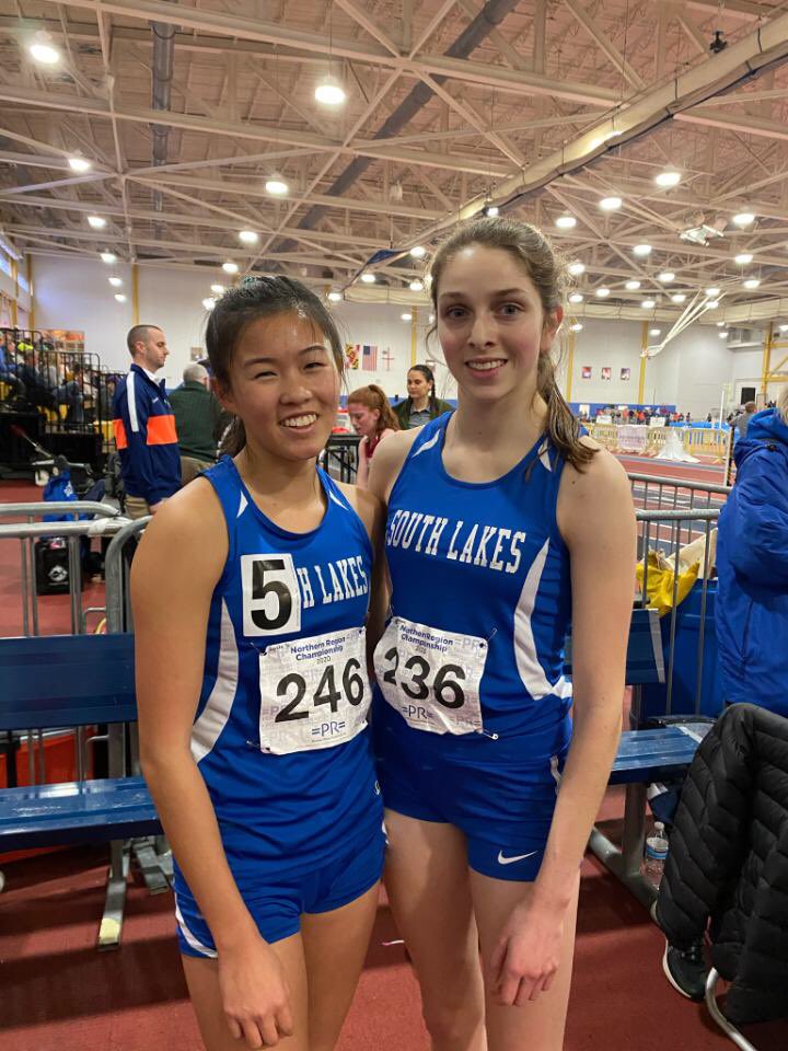 Our 1000m girls placed 1st (Emily Lannen) and 4th (Annika Yu) Amazing job girls!!!