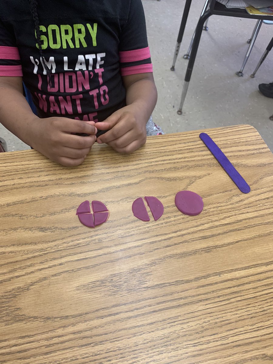 MJohnson2u's tweet photo. Play-Doh and fractions...why not! There’s more than one way to learn a skill. I say explore them all! #RTRGRAD #VSUMade #VCURaised #PCPS https://t.co/wquqbUENw8