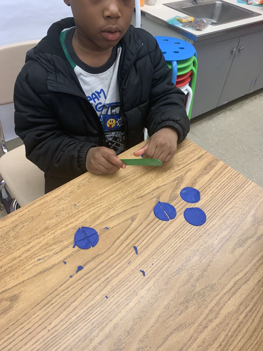 MJohnson2u's tweet photo. Play-Doh and fractions...why not! There’s more than one way to learn a skill. I say explore them all! #RTRGRAD #VSUMade #VCURaised #PCPS https://t.co/wquqbUENw8