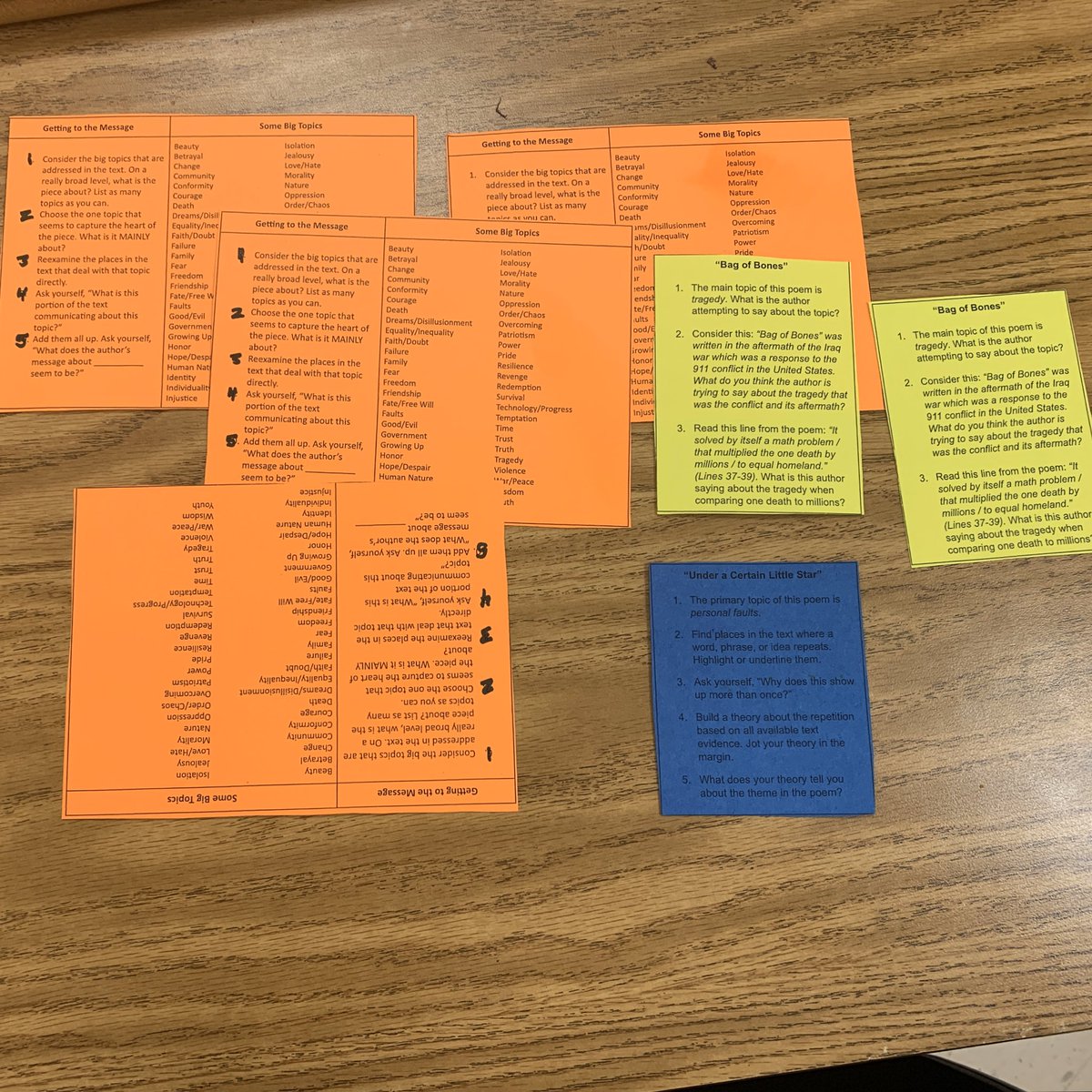 Educator_Ashley's tweet photo. When you start thinking about scaffolding as what you provide students when they need it, you really change what instruction looks like. My students analyzed poems today, and not one group needed all of the scaffolds originally planned! They did great work! @brownheathera https://t.co/eaJbISz1mv