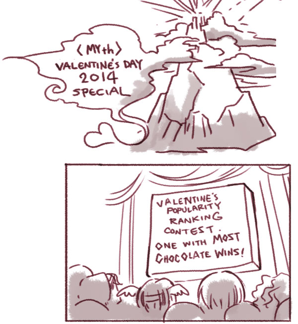 Almost #ValentinesDay ~ Here is my old valentine's day special from 2014  (I wasn't active on twitter so I never posted any MYth stuff here) featuring Hermes, Apollo, Eros (primordial but in kid form), Zeus, and others from my #MYthcomic :U

1/7 