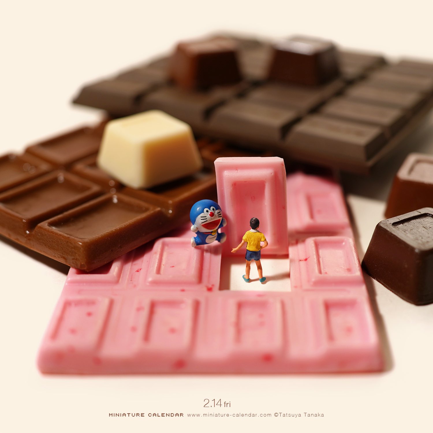 Tatsuya Tanaka 田中達也 のび太に甘いドラえもん Anywhere Door バレンタインデー どこでもドア Valentinesday Doraemon