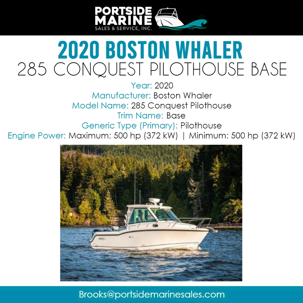 There’s no stopping the 285 Conquest® Pilothouse. Built for durability and versatility, the 285 makes sure you are safe and secure no matter the weather, and ready to go whatever the day calls for.

#portsidemarinesales #cicero #bostonwhaler #boat #monteryboats #mercury #g3boats