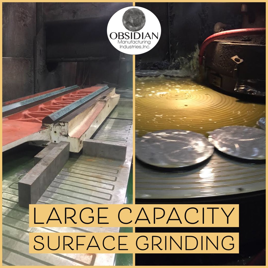 ObsidianMfg's tweet photo. Big or small grinding capacities—we can get the job done💪👊😉👍 We provide precision surface grinding for our customers across the nation 🇺🇸 #ObsidianMFG #RockfordIL #SurfaceGrinding #MattisonGrinder #BlanchardGrinding #GrindShop #AmericanMade #WOSB https://t.co/kOYPDCc73t