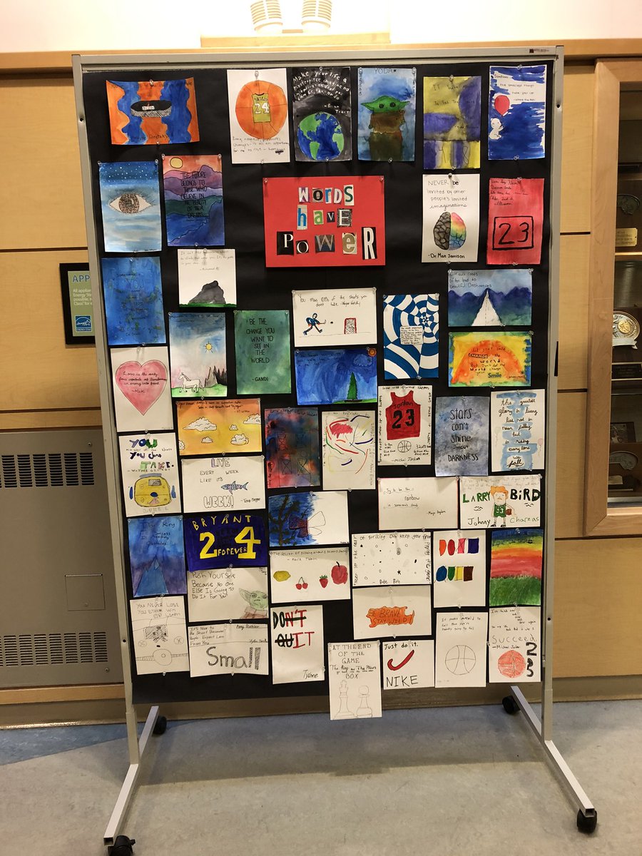 ArtMerms's tweet photo. “Words Have Power”....MERMS Art students hope to spread a message of inspiration, encouragement, and motivation through the power of words. #MERMSBUZZ https://t.co/PTjUJuio9Y