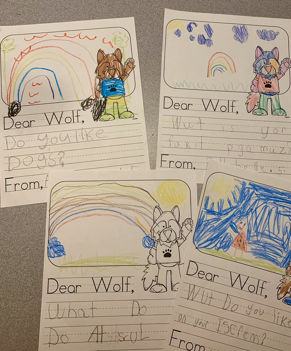 Mrs_Breutzmann's tweet photo. This class LOVES this book! We are working on asking questions. What better way than to write to a character in the book! They were so engaged and did AMAZING work! https://t.co/h3euQFlxDK