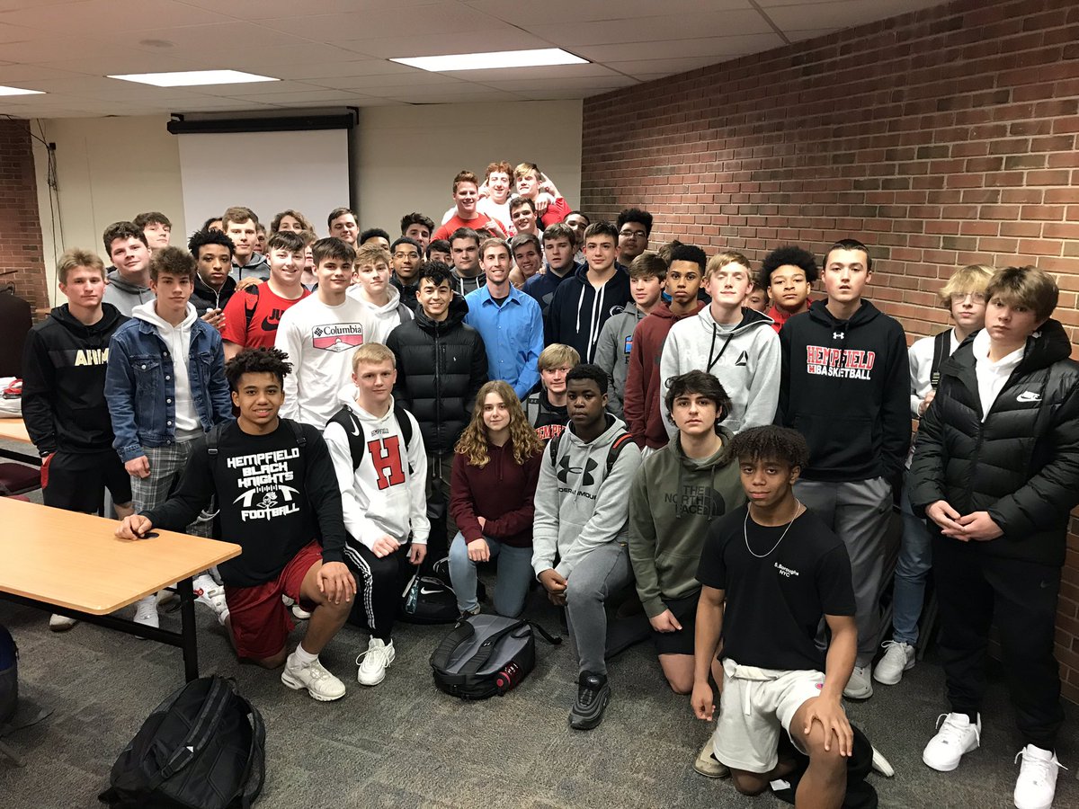 Pending #HSDschoolboard approval in March, HHS Social Studies teacher Mr. George Eager will become the Varsity Head Football Coach for our #BlackKnights! This afternoon, players learned the news &amp; heard from Coach Eager! 🏈