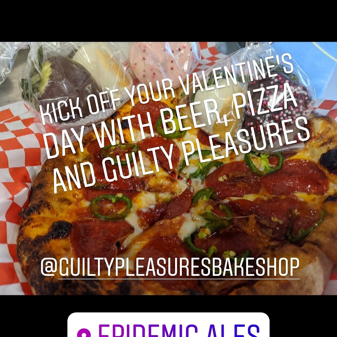 We're featuring The Hot Love Pizza tonight. Pepperoni, Bacon, Jalapenoes and Mango Habanero Sauce. Pick up a Valentine Treat from guilty pleasures bake shop
#pizza #beerandpizza #beerandtrivia @epidemicales