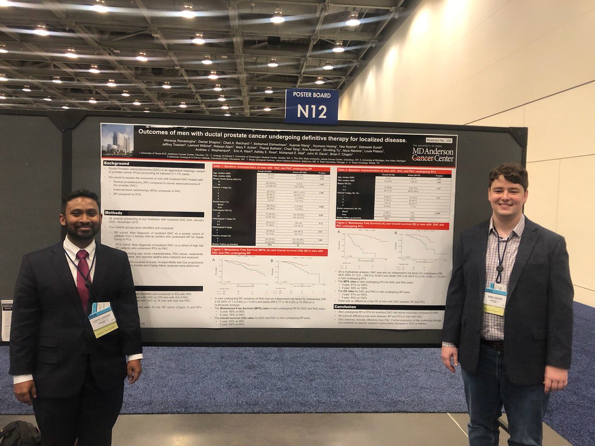 Nate Brooks (@natebrooksmd) on Twitter photo My amazing co-fellows presenting excellent work at GU-ASCO 2020 re: outcomes of men with ductal prostate cancer undergoing definitive therapy disease. <a href="/d_shapiro1/">Daniel Shapiro</a> <a href="/Weranja/">Weranja Ranasinghe</a> with <a href="/ChapinMD/">Brian F. Chapin</a> 
🗒 Take home message: ductal pca is clinically different than acinar ! ✅ My amazing co-fellows presenting excellent work at GU-ASCO 2020 re: outcomes of men with ductal prostate cancer undergoing definitive therapy disease. <a href="/d_shapiro1/">Daniel Shapiro</a> <a href="/Weranja/">Weranja Ranasinghe</a> with <a href="/ChapinMD/">Brian F. Chapin</a> 
🗒 Take home message: ductal pca is clinically different than acinar ! ✅