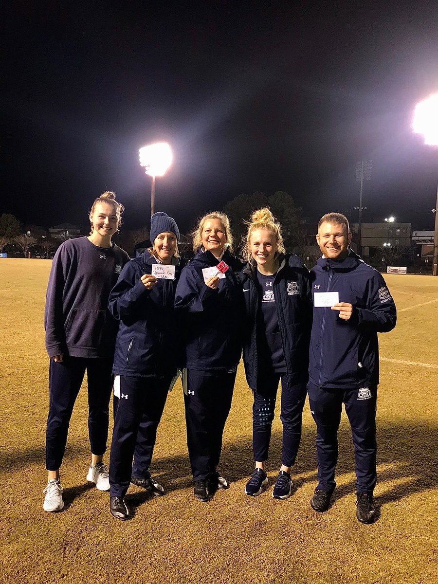 Our @ODUWomensSoccer SAAC reps showing love to their coaches after a nice Thursday night practice. #SAACCares