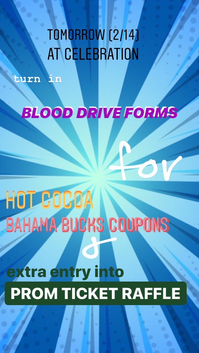 get your forms signed tonight to get them in tomorrow for a lil treat at celebration !!☕️🩸