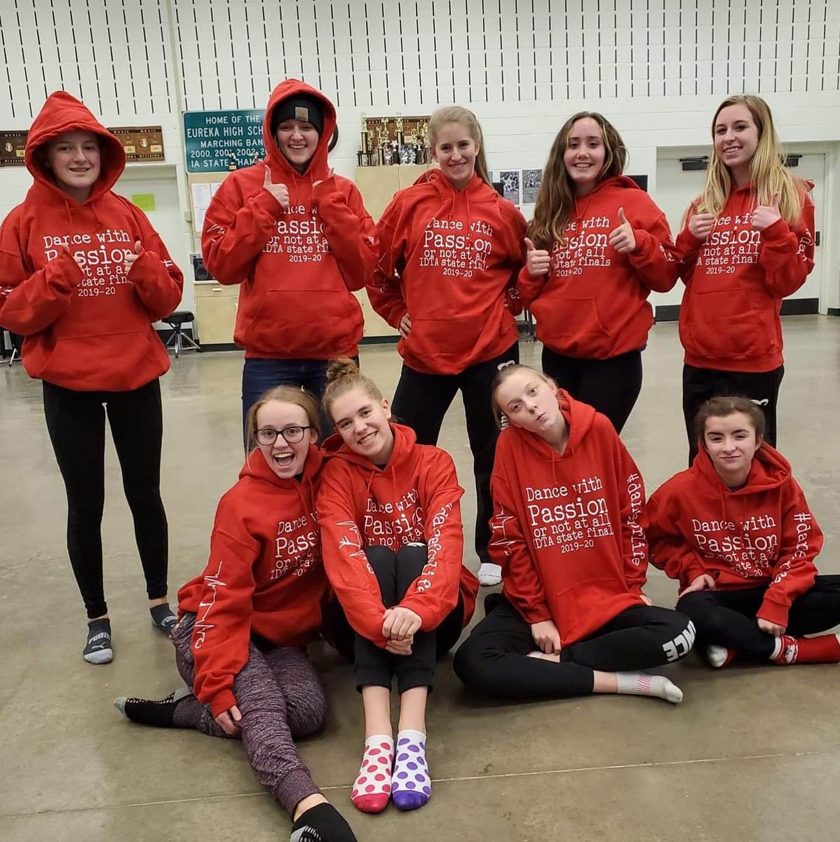 DanceEureka's tweet photo. IDTA State week, Day 4. When the Little's sweatshirts come in their Bigs must try them on first. #IDTAState https://t.co/345nJJeiTt