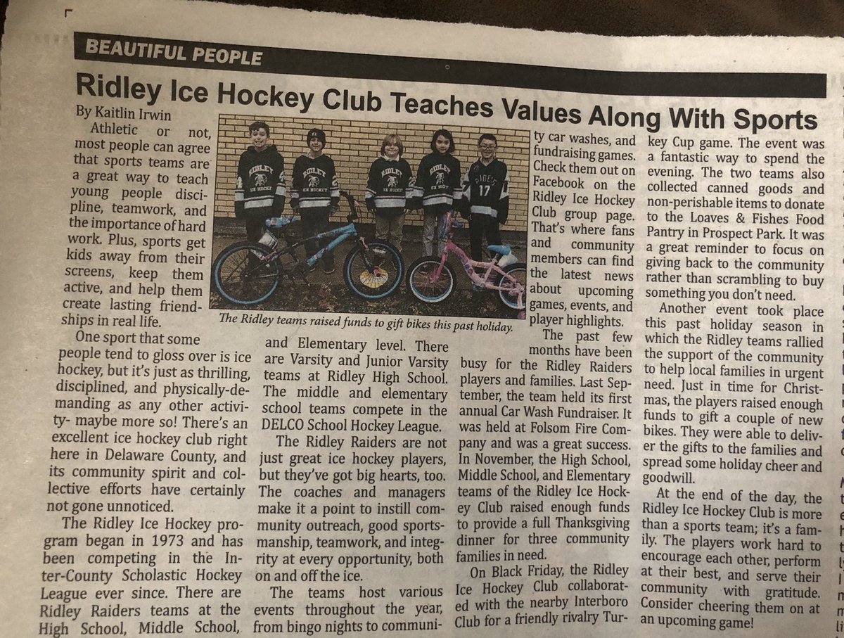 #RidleyIceHockey #RidleyHockey #DelawareCountyMagazine #RidleyProud #DelcoPride