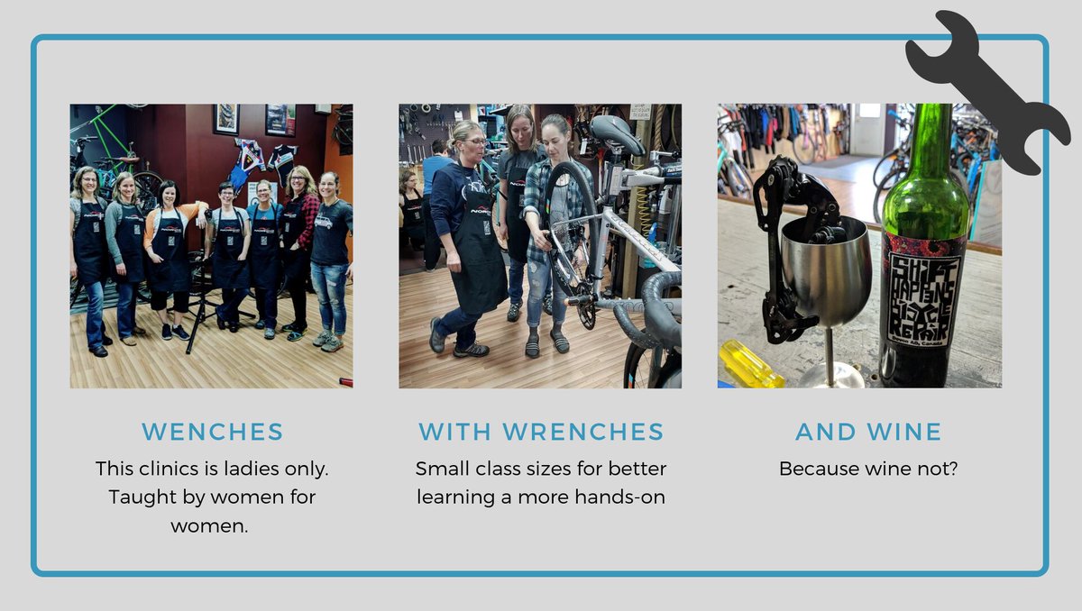 Forget to get your bike-girl something for "Love costs double day"? Register them for one of our upcoming Wench Clinics and turn your night from "no-chance" to Romance. 😘

events.com/r/en_US/regist…

#hallmarkholidaysmadebetterbybikes #wencheswhowrench #bikelove  #savedyourbacon
#