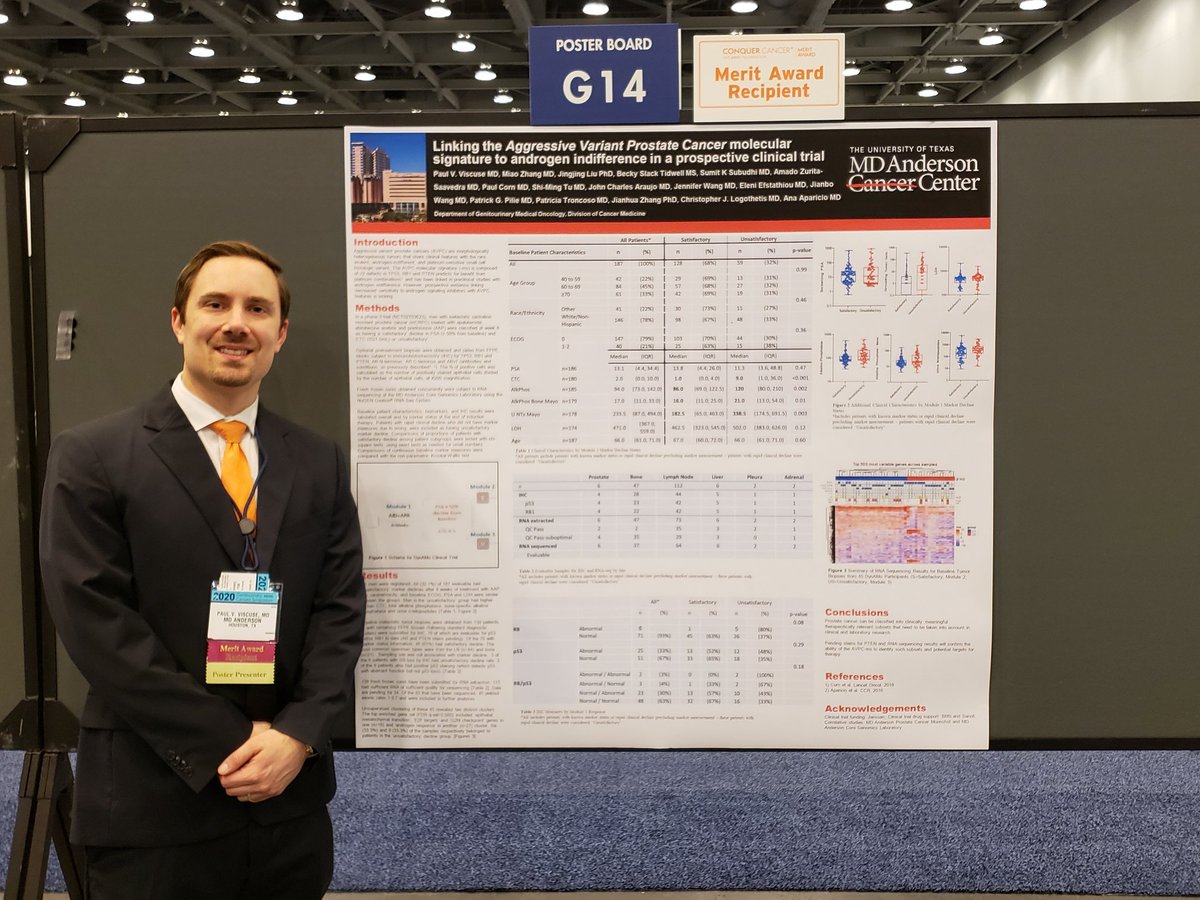 Excited to present our work from <a href="/MDAndersonNews/">MD Anderson Cancer Center</a> at #GU20 using data generated from the DyAMo trial in an attempt to better identify the aggressive variant prostate cancer. <a href="/aaparicioMD/">Ana Aparicio</a>.