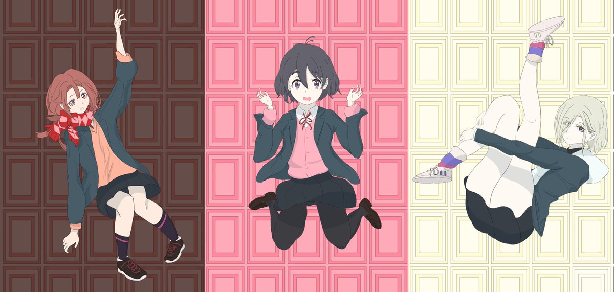 唄 蒼河 心予報3人組 茜 桃 雪絵 です ピンクバレンタイン Eve イラスト 心予報 唄 蒼河 心予報3人組 茜 桃 雪絵 です ピンクバレンタイン Eve イラスト 心予報