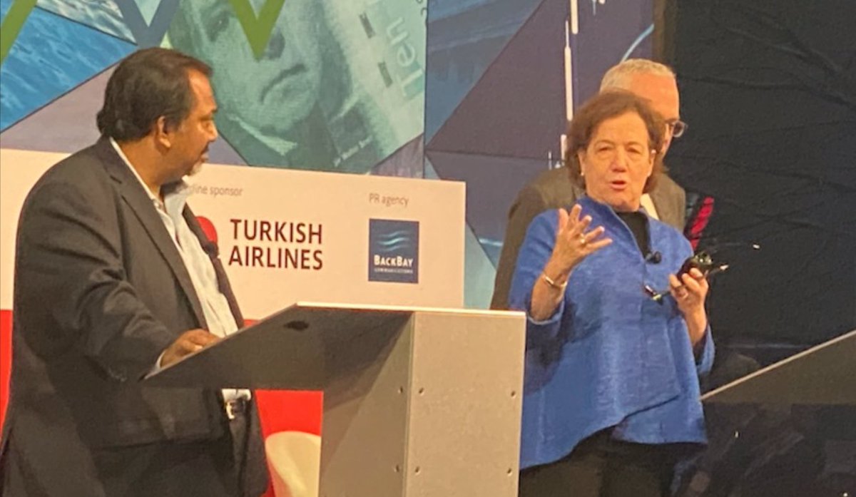 EconomistEvents's tweet photo. We need to get beyond “the pernicious tyranny of short-term earnings,” said @MindyLubber, CEO @CeresNews, during an Oxford-style debate on #greenwashing. #EconImpact https://t.co/pRjxvTs7b0