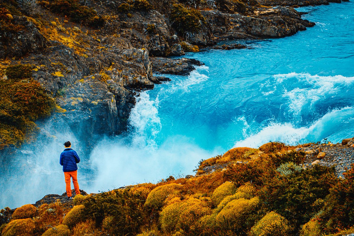 Patagonia is an absolute joy to explore. #waterfalls #patagonia #torresdelpaine #backpacking #hikingadventures